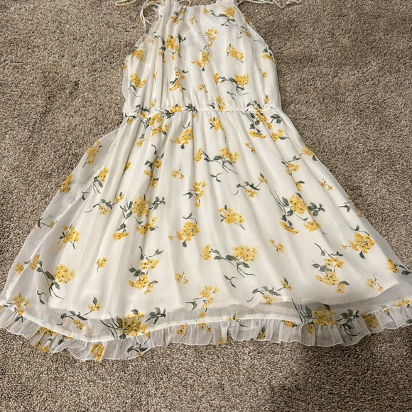 Abercrombie & Fitch yellow floral Print Summer Dress Size XS - Picture 6 of 9